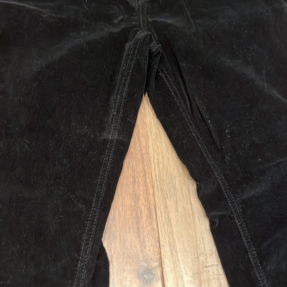We The Free Black Flare Leg High Rise Raw Hem Corduroy Jeans Free People Size 29 - Picture 10 of 16